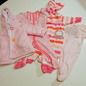 GUC 3 Month Old Baby Outfit Lot of 4 Pretty In Pink